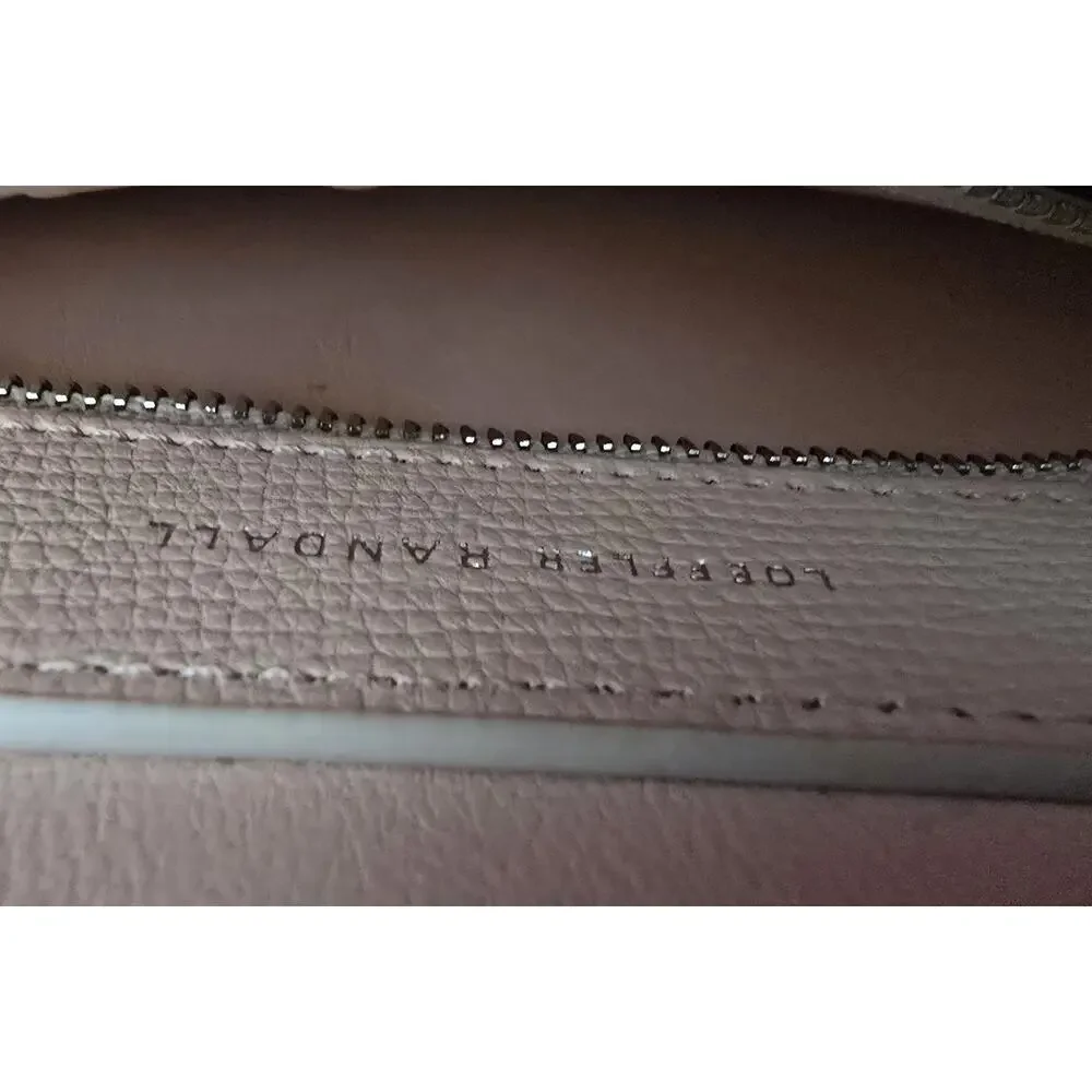 Loeffler Randall Leather Crossbody Clutch Salmon Pink Chain Strap Envelope Bag